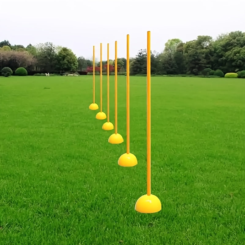 Soccer Goal Post Obstacle Markers, 50.01 cm, 4pcs Set (3 Poles + 1 Base) - Durable PVC Training Poles, Suitable for Soccer, Field Hockey, Outdoor Obstacle Poles, Ideal for Agility/Speed/Tactical Drills and Team Building, Portable Obstacle Training
