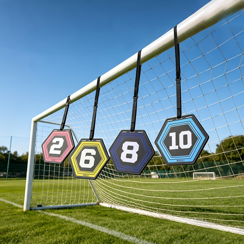 Hexagonal Digital Target for Field Training, Hockey/Soccer Goal Target with Hanging Straps