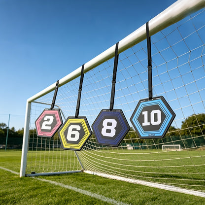 Hexagonal Digital Target for Field Training, Hockey/Soccer Goal Target with Hanging Straps