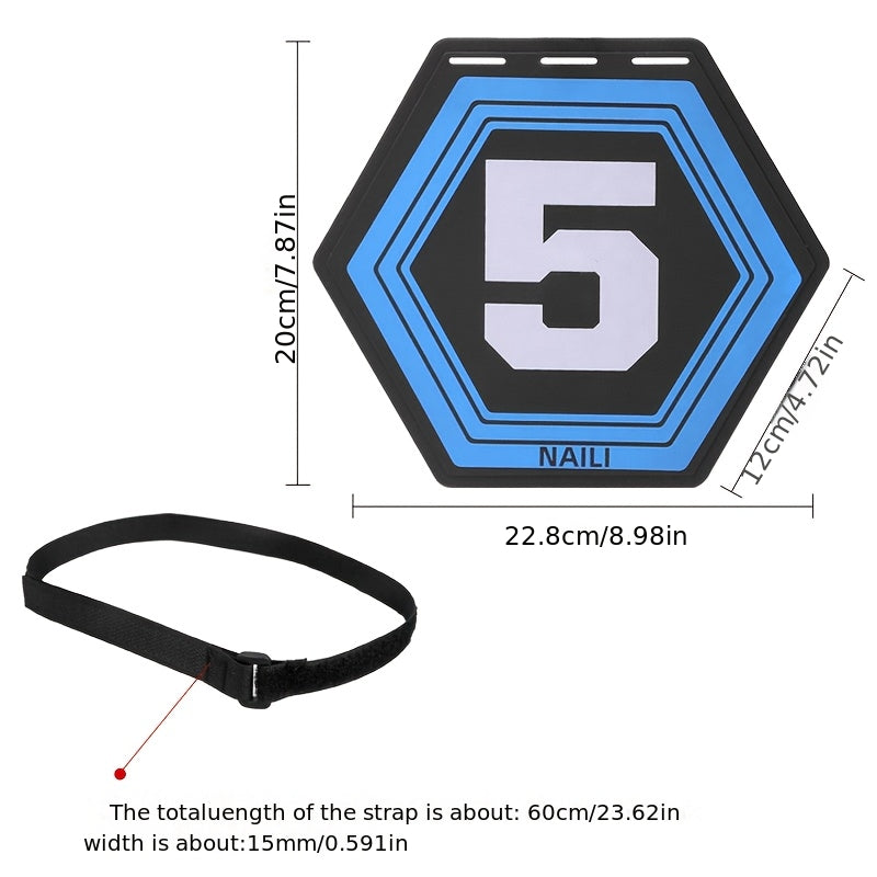 Hexagonal Digital Target for Field Training, Hockey/Soccer Goal Target with Hanging Straps